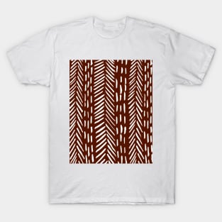 Abstract herringbone pattern - white and burgundy T-Shirt